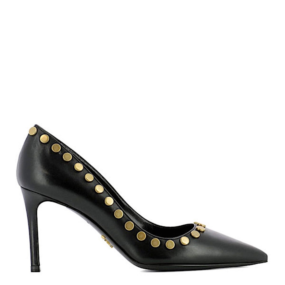 Court shoes- Prada Stud detailed pointy leather pumps